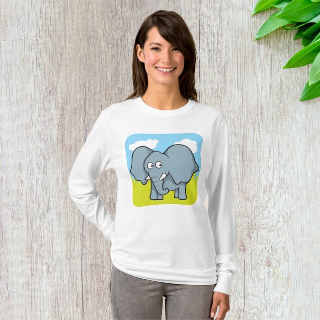 Camiseta Personalizado lindo Elefante jungla divertida anim (Subido por el creador)