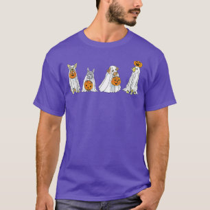 Camiseta Personalizado lindo fantasma perro disfraz perro f