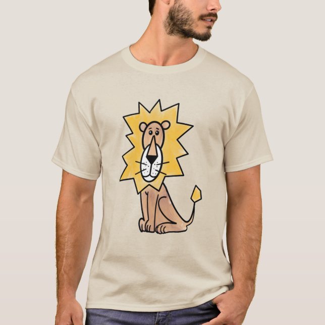 Camiseta personalizado lindo león niños retro safari jungla (Anverso)