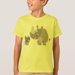 Camiseta Personalizado lindo Rhino Baby & Big Rhino Kids Ca