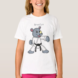 Camiseta Personalizado lindo rhino kung fu personalizado