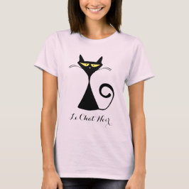 Camiseta Personalizado lindo texto/color Le Chat Noir gato