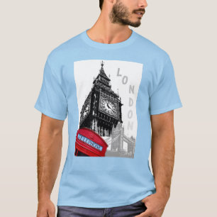 Camiseta Personalizado Londres Big Ben Clock Tower Red Phon