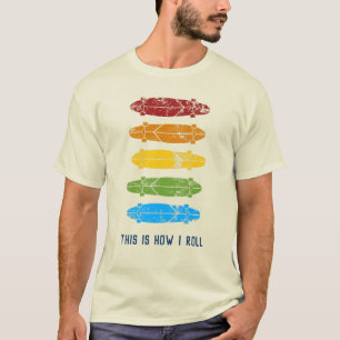 Camiseta Personalizado: Longboards Rainbow