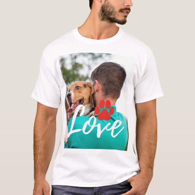 Camiseta Personalizado LOVE Paw Imprimir Perro Perro Mascot (Anverso)