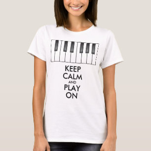 Camiseta Personalizado MANTENER LA CALMA Y JUGAR CON piano