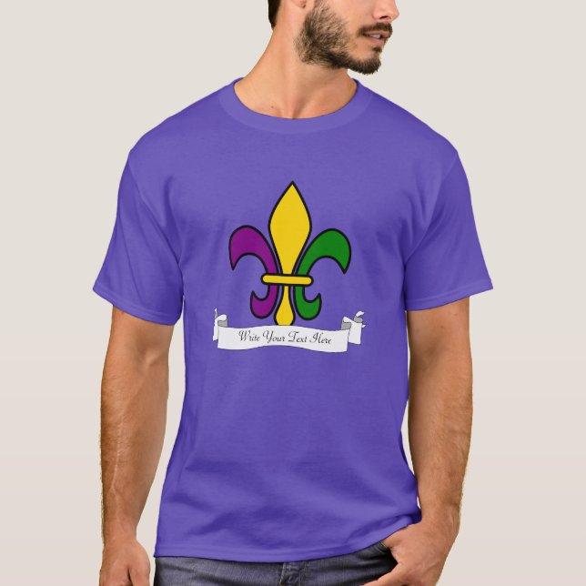 Camiseta Personalizado Mardi Gras fleur-de-lys (Anverso)