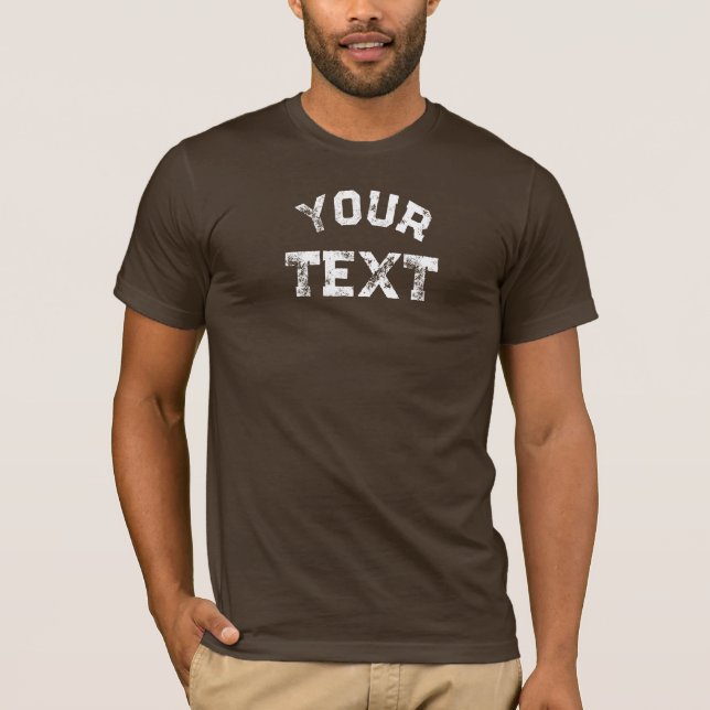 Camiseta Personalizado marrón de texto con problemas Bella+ (Anverso)