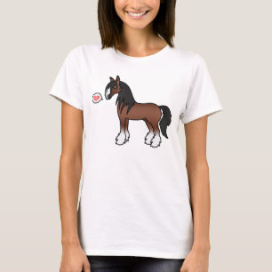 Camiseta Personalizado marrón Gypsy Vanner Shire Clydesdale