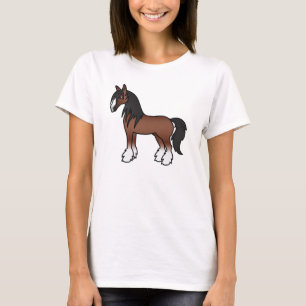 Camiseta Personalizado marrón Gypsy Vanner Shire Clydesdale