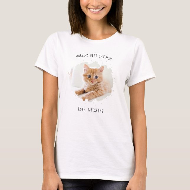 Camiseta Personalizado  Mascota foto de la mejor mamá del m (Anverso)