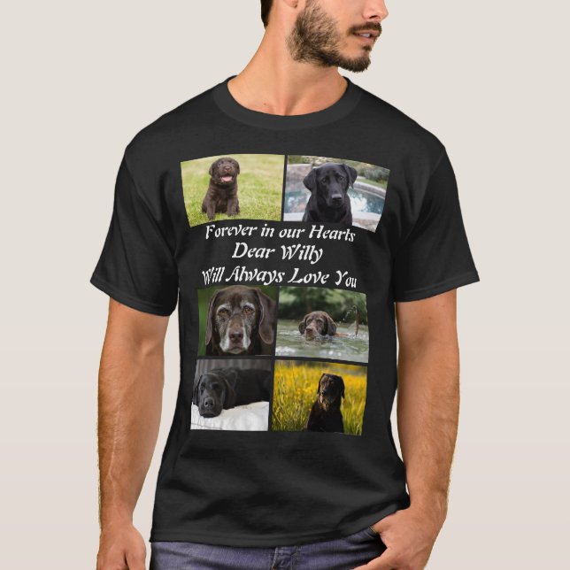 Camiseta Personalizado Mascota moderno Memorial 6 Collage d (Anverso)