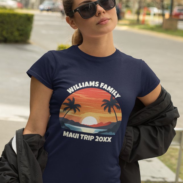 Camiseta Personalizado Maui viaje a Guay Sunrise Palm Tree  (Subido por el creador)