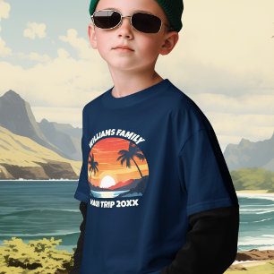 Camiseta Personalizado Maui Viaje Guay Sunrise Palm Tree Ki