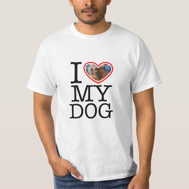 Camiseta Personalizado Me Encanta La Foto De Mi Perro (Anverso)