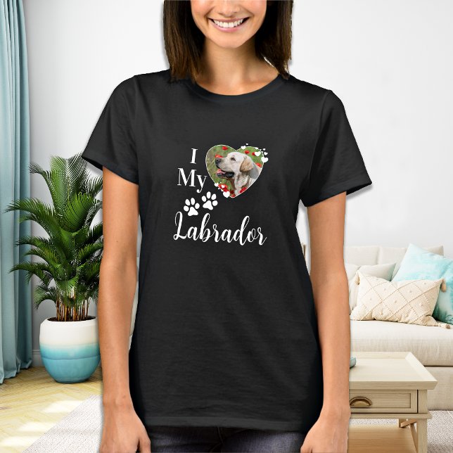 Camiseta Personalizado me encanta mi foto de perro Mascota  (Subido por el creador)