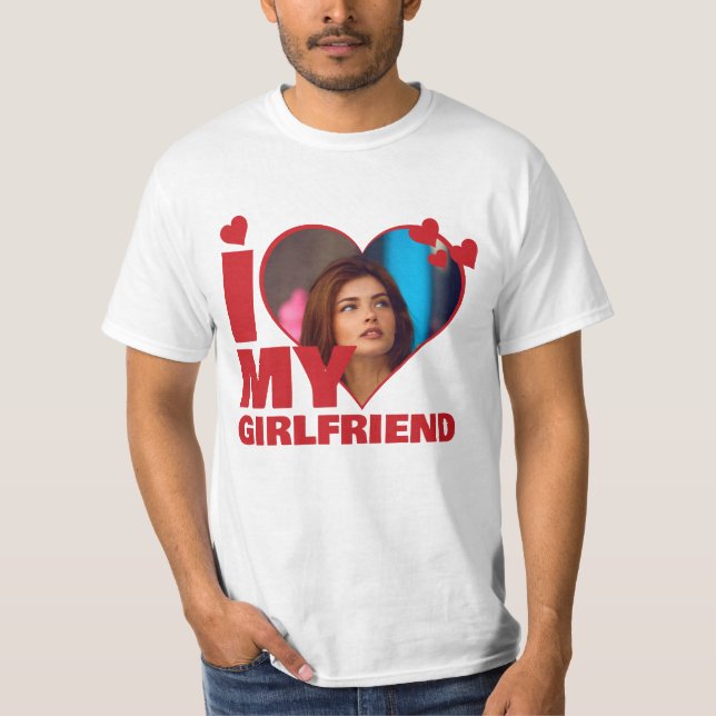 Camiseta Personalizado Me Encanta Mi - Foto Del Corazón (Anverso)
