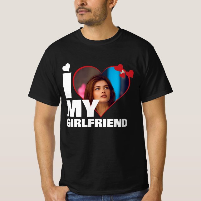 Camiseta Personalizado Me Encanta Mi - Foto Del Corazón (Anverso)