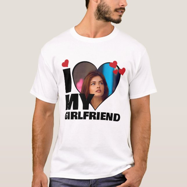 Camiseta Personalizado Me Encanta Mi - Foto Del Corazón (Anverso)