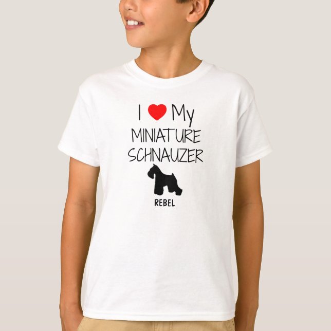 Camiseta Personalizado Me Encanta Mi Ministra Schnauzer (Anverso)