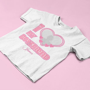 Camiseta Personalizado Me Encanta Mi Novio - Añadir Foto Y