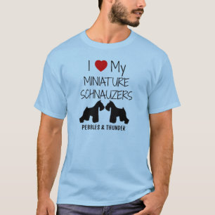 Camiseta Personalizado Me Encanta Mis Schnauzers en miniatu