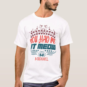 Camiseta Personalizado Me Tenías En HELLO Cat Lover