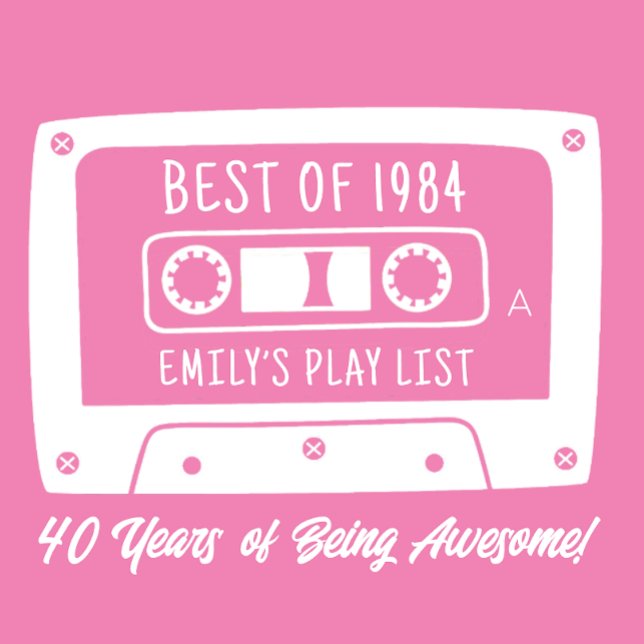 Camiseta Personalizado Mejor De 1984 40ª Cassette De Cumple (Subido por el creador)