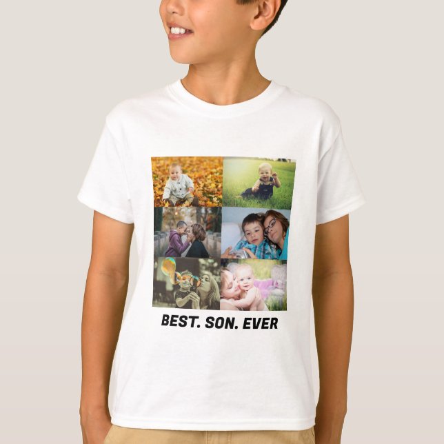 Camiseta Personalizado Mejor Hijo del Ever 6 collage de fot (Anverso)