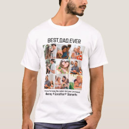 Camiseta Personalizado Mejor Papá Nunca Padres Día 9 Collag