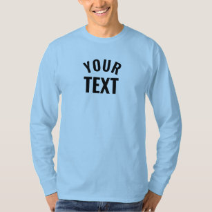 Camiseta Personalizado Mens luz de manga larga básica azul 