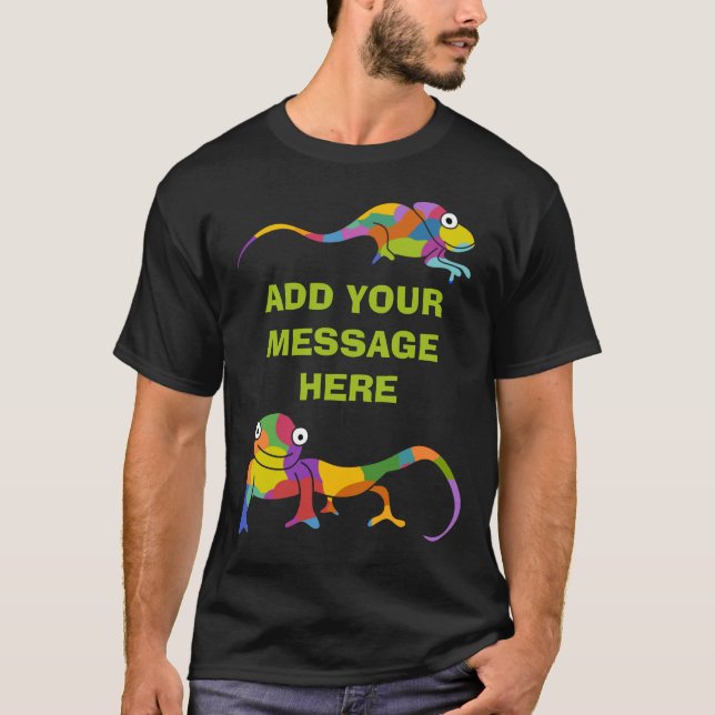 Camiseta Personalizado Mensaje Chameleons Gráfico (Anverso)