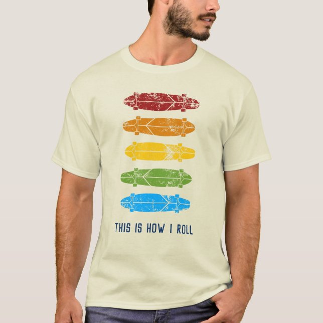 Camiseta Personalizado Mensaje Rainbow Longboards Gráfico (Anverso)