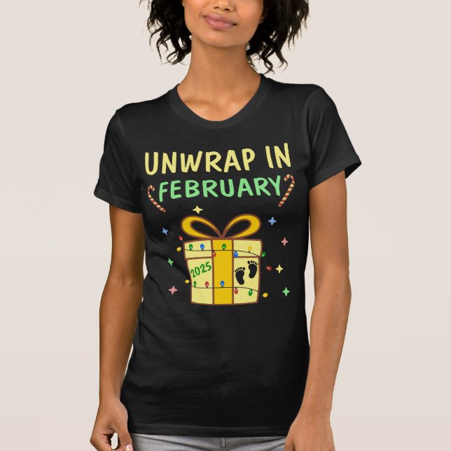 Camiseta Personalizado Mes Navidades Invitación de embarazo (Anverso)