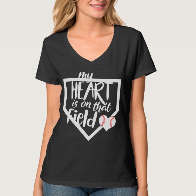Camiseta Personalizado MI CORAZÓN ESTÁ EN ESE CAMPO Mamá Bé (Anverso)