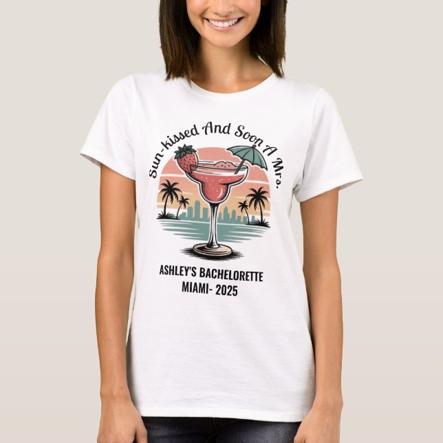 Camiseta Personalizado Miami Bride Bachelorette (Anverso)