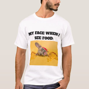 Camiseta Personalizado Mínimo Mi Cara Cuando Veo Comida Aña