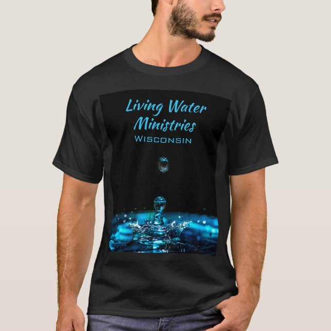 Camiseta Personalizado Ministerio Religioso Agua Azul Negra (Anverso)