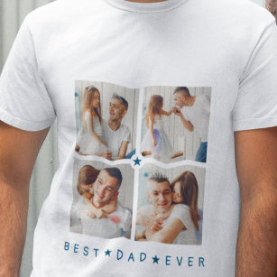 Camiseta Personalizado Moderno 4-Foto 'El mejor papá de la 