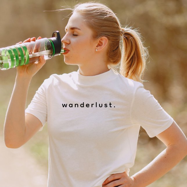 Camiseta Personalizado moderno Wanderlust Text Black (Modern Custom text wonderlust t-shirt)