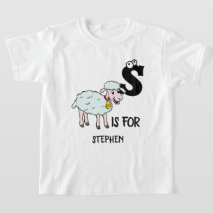Camiseta Personalizado monograma S es para ilustracion ovin