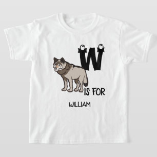 Camiseta Personalizado monograma W es para Wolf ilustracion