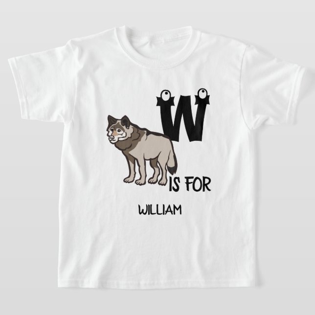 Camiseta Personalizado monograma W es para Wolf ilustracion (Distribución)