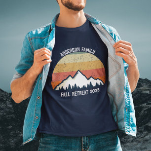 Camiseta Personalizado Montaña Sunset Familia Reunión Naval