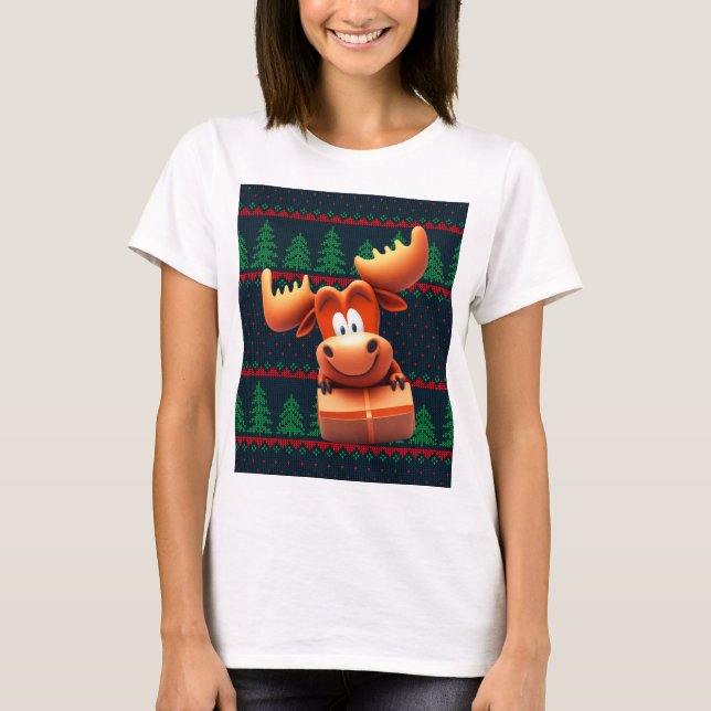 Camiseta Personalizado Moose con Navidades regalando camise (Anverso)