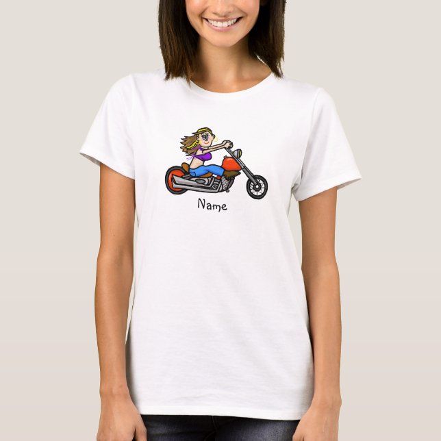 Camiseta Personalizado Motorcycle Chick T-Shirt (Anverso)
