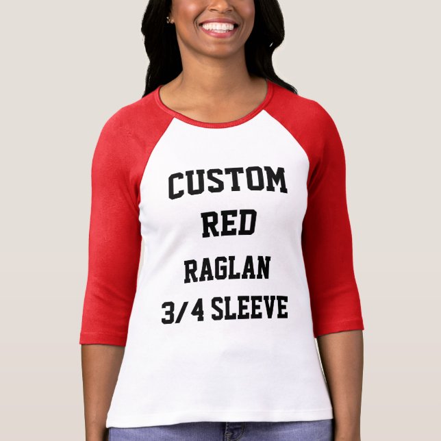 Camiseta Personalizado Mujeres personalizadas RED 3/4 MANGU