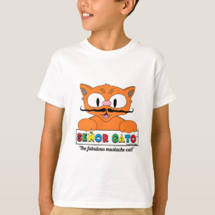 Camiseta Personalizado Mustache Cat Cute humorístico
