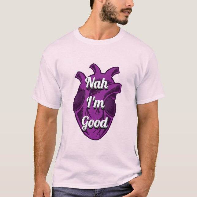 Camiseta Personalizado Nah soy un sutil corazón asexual  (Anverso)
