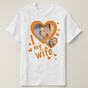 Camiseta Personalizado naranja Amo a mi esposa significa ca